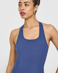Mellowâ„¢ Rib Scoop Neck Vest with Built in Bra Shelf | Shadow Blue