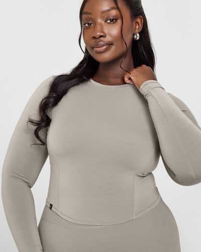Mellow™ Soft Mid Long Sleeve Top | Warm Sand