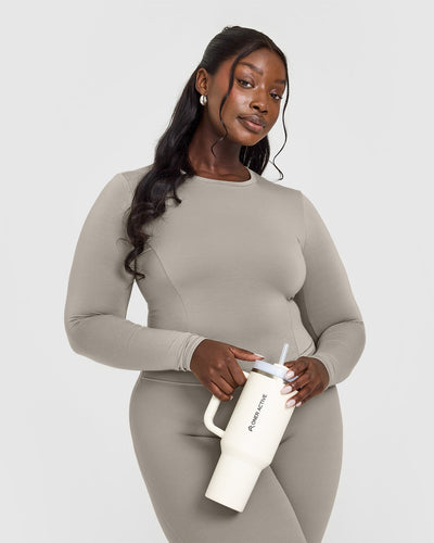 Mellow™ Soft Mid Long Sleeve Top | Warm Sand
