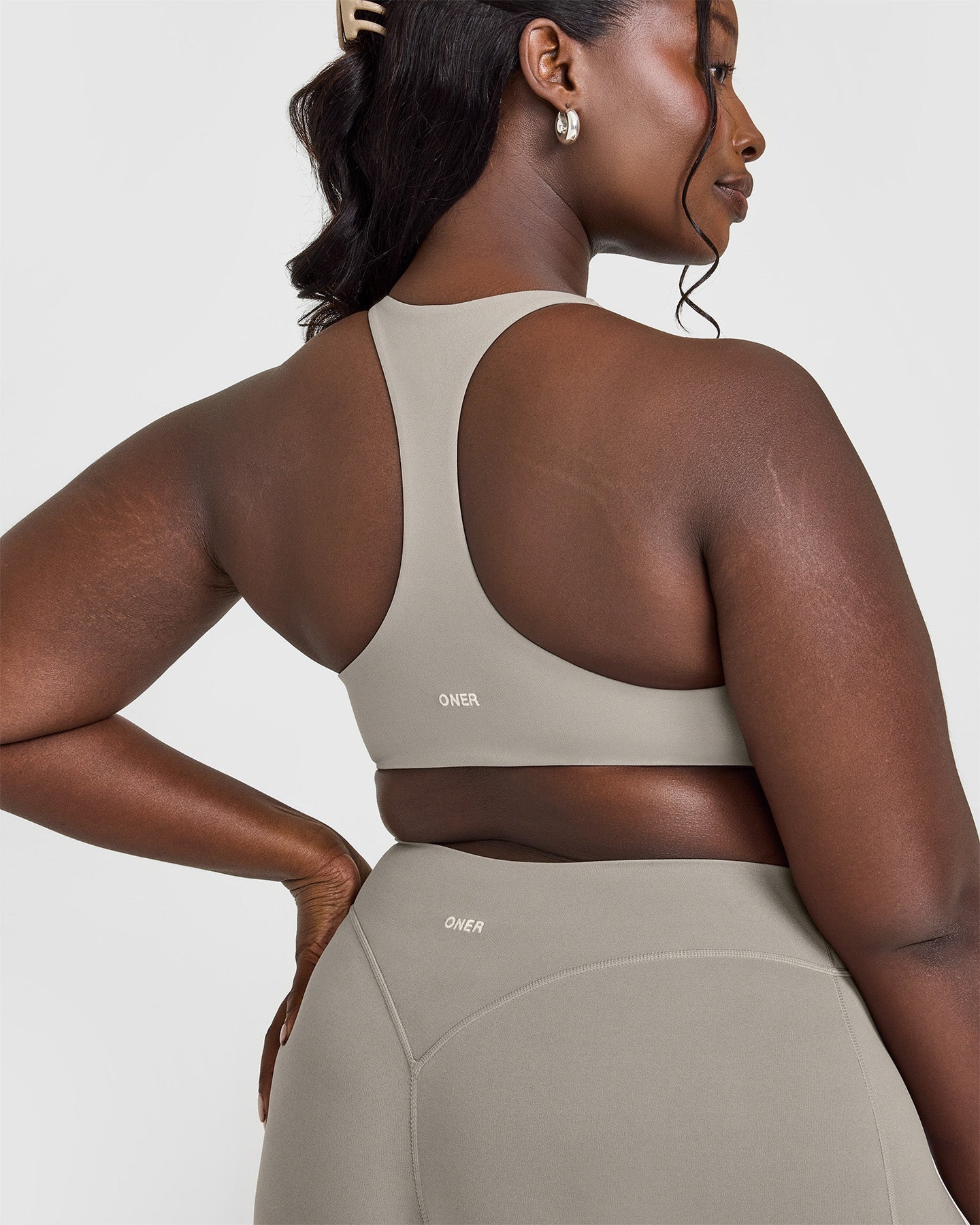 SoftMotion™ Bralette with White Logo | Warm Sand