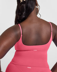 SoftMotion™ Strappy Mid Vest with Built in Bra Shelf | Dark Velvet Pink