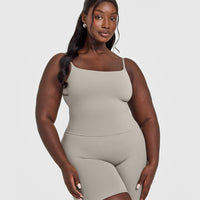 SoftMotion™ Strappy Mid Vest with Built in Bra Shelf | Warm Sand