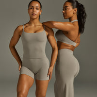 SoftMotion™ Strappy Mid Vest with Built in Bra Shelf | Warm Sand