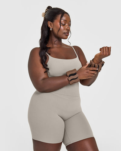 SoftMotion™ Strappy Mid Vest with Built in Bra Shelf | Warm Sand