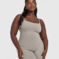 SoftMotion™ Strappy Vest with Built in Bra Shelf | Warm Sand