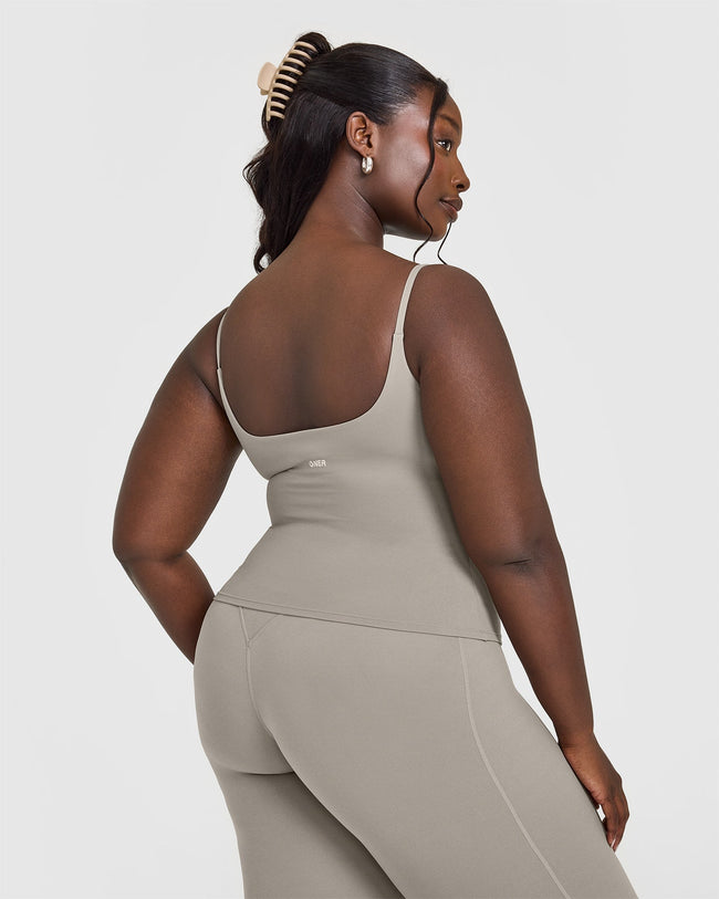 SoftMotion™ Strappy Vest with Built in Bra Shelf | Warm Sand