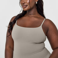 SoftMotion™ Strappy Vest with Built in Bra Shelf | Warm Sand