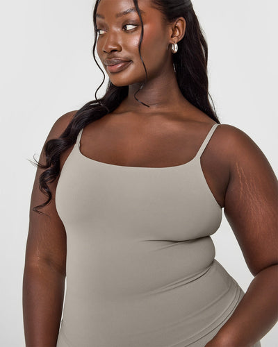 SoftMotion™ Strappy Vest with Built in Bra Shelf | Warm Sand