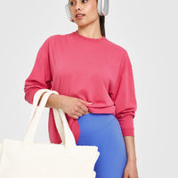 Classic Oversized Lightweight Long Sleeve Top | Velvet Pink