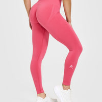 Effortless Seamless Leggings with White Logo | Velvet Pink