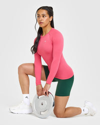 Go To Seamless Fitted Long Sleeve Top | Velvet Pink