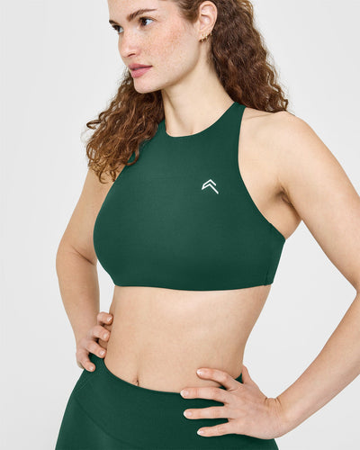 EasyLift™ High Neck Sports Bra | Racing Green