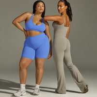 SoftMotion™ Bralette with White Logo | Glaucous Blue