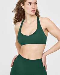 SoftMotion™ Bralette with White Logo | Dark Racing Green