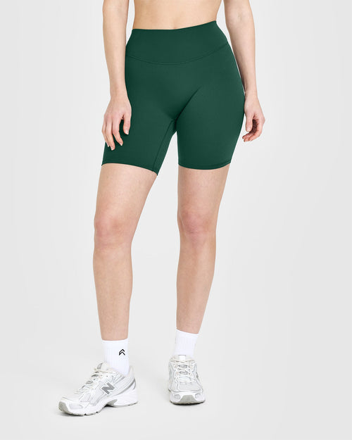 Oner Modal SoftMotion™ Cycling Shorts 8" with White Logo | Dark Racing Green