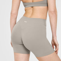 SoftMotion™ Shorts 6" with White Logo | Warm Sand