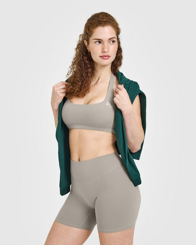 SoftMotion™ Shorts 6" with White Logo | Warm Sand