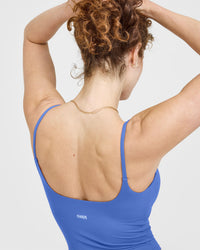 SoftMotion™ Strappy Mid Vest with Built in Bra Shelf | Glaucous Blue