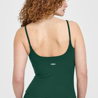 SoftMotion™ Strappy Vest with Built in Bra Shelf | Dark Racing Green