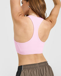 Mellow™ Rib Square Neck Bra | Chalk Pink