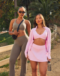 SoftMotion™ Skort with White Logo | Chalk Pink