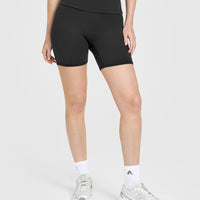 SoftMotion™ Fold Over Shorts 6" | Soft Black
