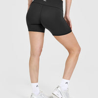 SoftMotion™ Fold Over Shorts 6" | Soft Black
