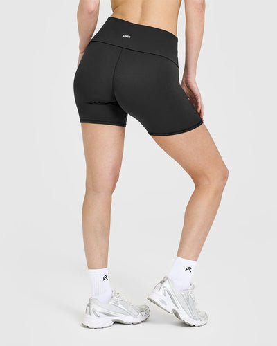 SoftMotion™ Fold Over Shorts 6" | Soft Black