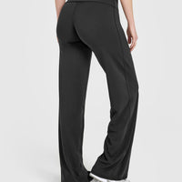 SoftMotion™ Fold Over Straight Leg Bottoms | Soft Black