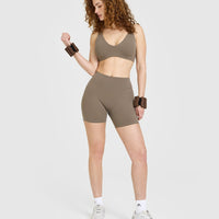 SoftMotion™ Shorts 6" with White Logo | Moss Brown