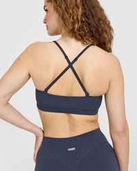 EasyLift™ Multi Way Bandeau Bralette with White Logo | True Blue