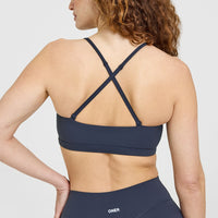 EasyLift™ Multi Way Bandeau Bralette with White Logo | True Blue