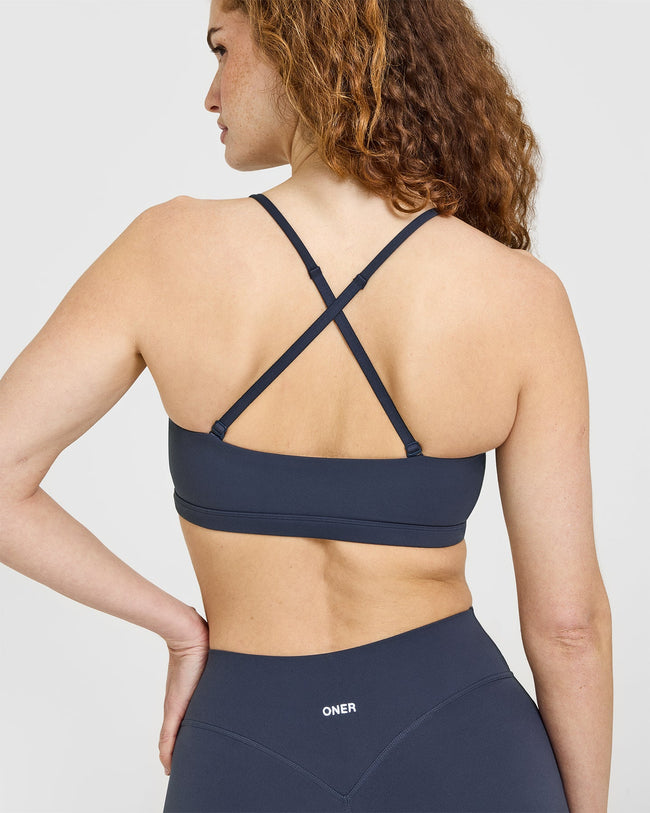 EasyLift™ Multi Way Bandeau Bralette with White Logo | True Blue