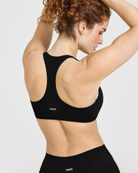 SoftMotion™ Bralette with White Logo | Black