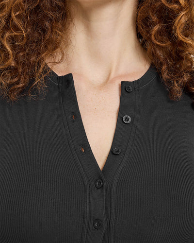 Mellow™ Rib Long Sleeve Cardigan | Soft Black