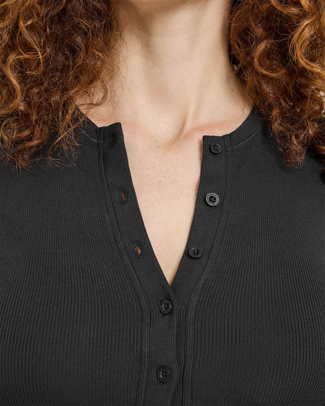 Mellow™ Rib Long Sleeve Cardigan | Soft Black