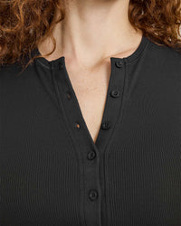 Mellow™ Rib Mid Long Sleeve Cardigan | Soft Black