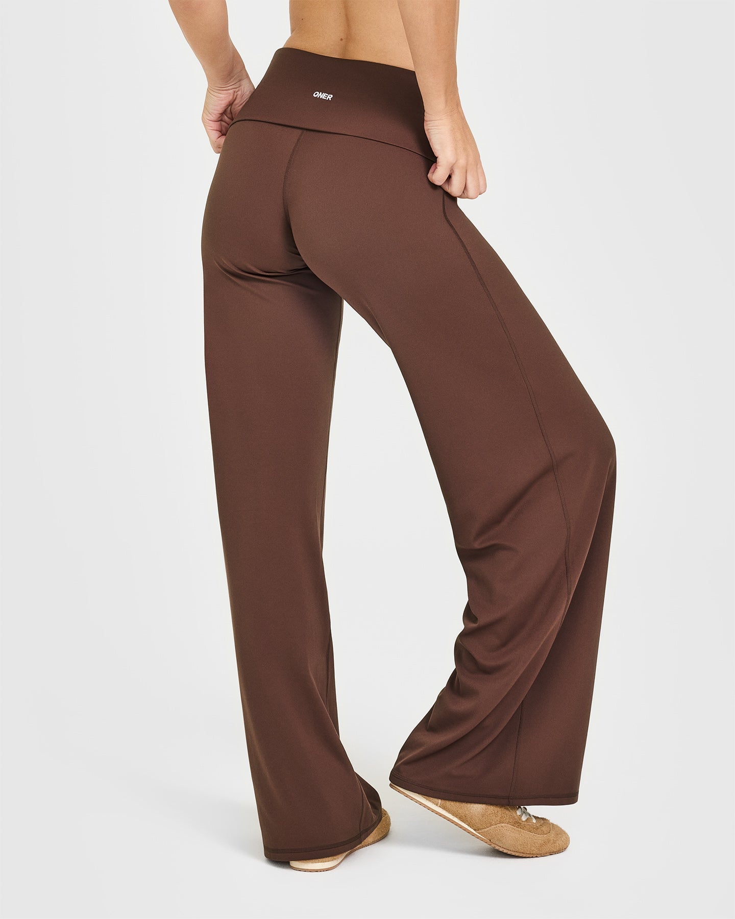 SoftMotion™ Fold Over Straight Leg Bottoms | Espresso Brown