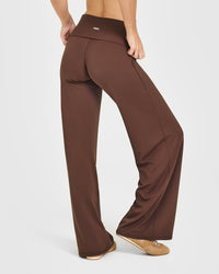 SoftMotion™ Fold Over Straight Leg Bottoms | Espresso Brown