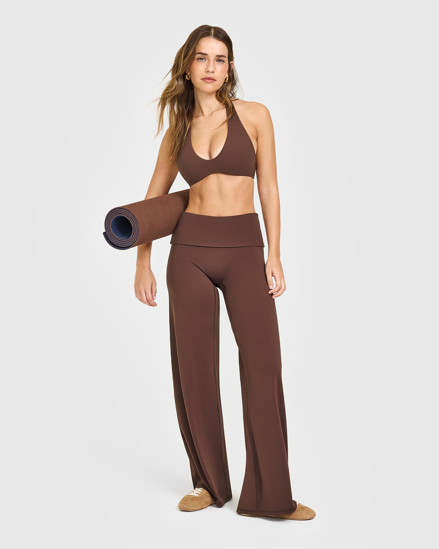 SoftMotion™ Fold Over Straight Leg Bottoms | Espresso Brown