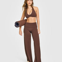 SoftMotion™ Fold Over Straight Leg Bottoms | Espresso Brown