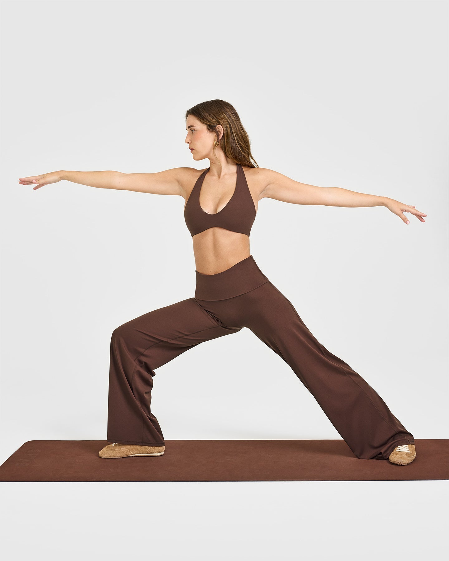 SoftMotion™ Fold Over Straight Leg Bottoms | Espresso Brown