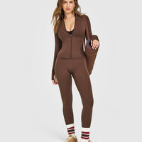 SoftMotion™ Jacket with White Logo | Espresso Brown