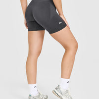 EnhanceLift™ Seamless Shorts with White Logo | Coal