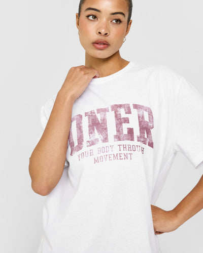 Oversized Oner Graphic T-Shirt | White