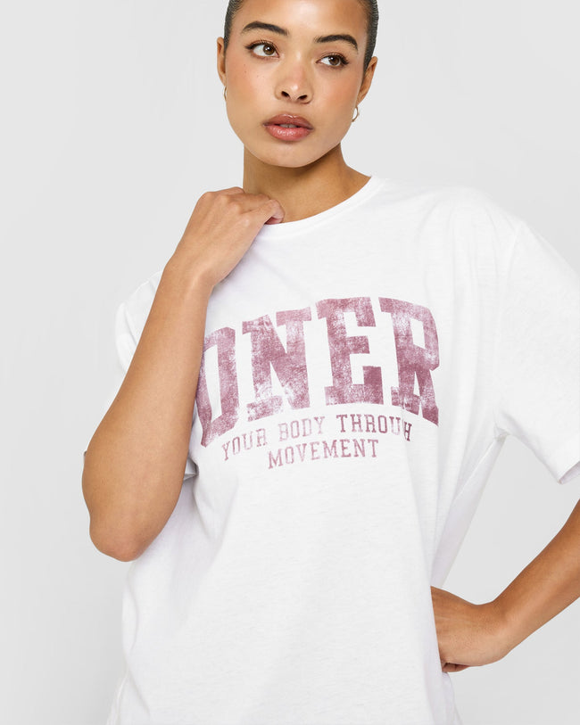 Oversized Oner Graphic T-Shirt | White