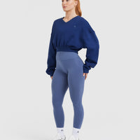 All Day Lightweight Oversized V-Neck Sweatshirt | Midnight