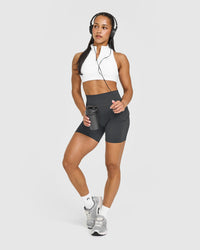 EasyLift™ Zip High Neck Sports Bra | White