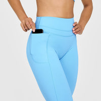 Unified High Waisted Pocket Leggings | Arctic Blue