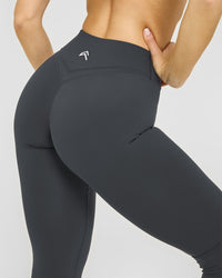 Unified Wrap Leggings White Logo | Coal